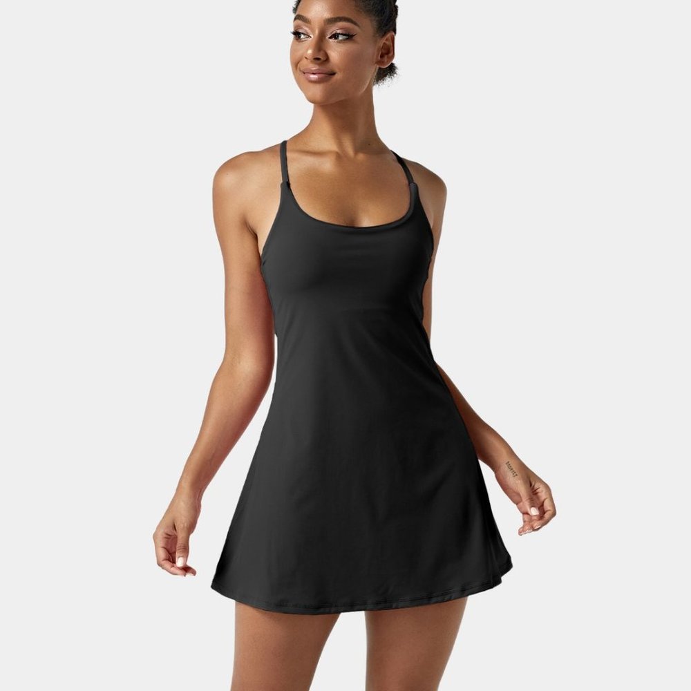 Halara In My Feels Dress XS Black Outdoor Voices